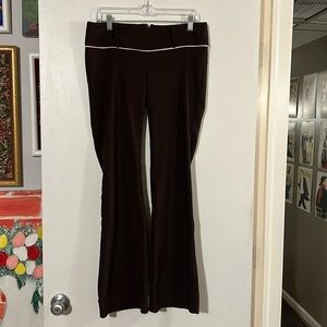 ENT Entrancy brown with pink detail back zip flare trousers